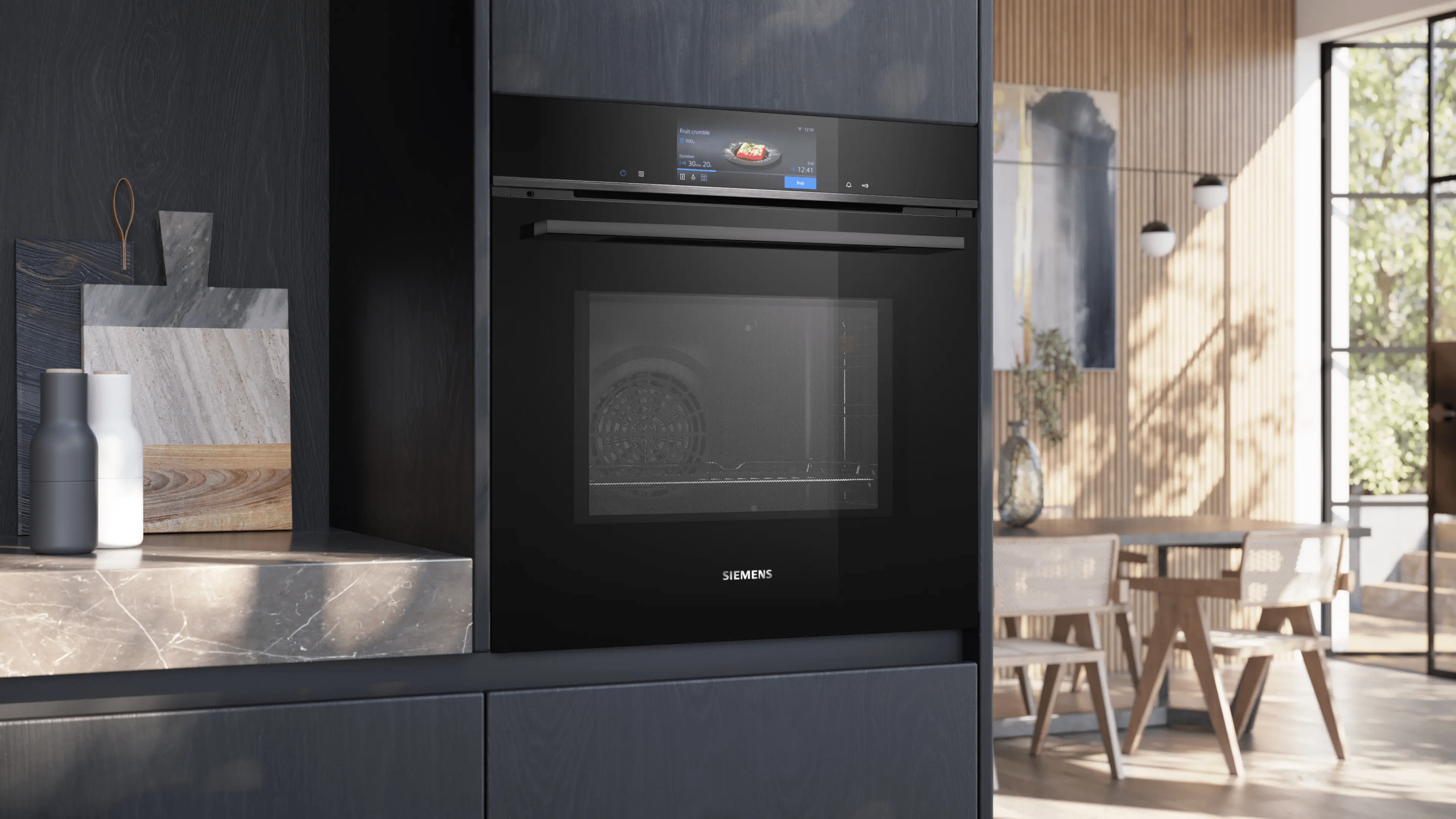 Siemens iQ700 HM778GMB1 Topmodel Oven met magnetron, inhoud 67Ltr, Pyrolyse, groot display, Zwart - Afbeelding 6