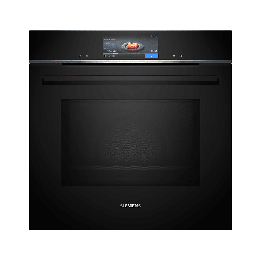 Siemens iQ700 HM778GMB1 Topmodel Oven met magnetron, inhoud 67Ltr, Pyrolyse, groot display, Zwart